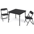 thumbnail image 1 of Eastvita Black Foldable Table with 2 Upholstered Chairs/Cushioned Seats, 1 of 7