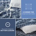 thumbnail image 4 of Comfort Spaces Juego De Funda De Edredón Doble – Ropa De Cama De Dormitorio Azul Para Todas Las Estaciones, Funda De Edredón Reversible De 2 Piezas Ultra Suave Con 1 Cierre De Botón A Juego, Lavable A, 4 of 5
