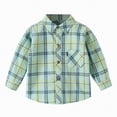 thumbnail image 2 of NIEWTR Boys Button Down Shirt Soft Collared Boys Long Sleeve Shirts Casual Dress Shirt for School Vacation Holidays（Mint Green,3-4 Years), 2 of 4