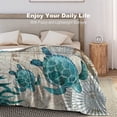 thumbnail image 5 of Sea Turtle Blanket Ocean Super Soft Fleece Throw Blanket 40" x 50", Fuzzy Microfiber Flannel Cozy Warm Blanket, for Couch Bed Sofa(Sea Turtle,40" x 50"), 5 of 6