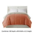 thumbnail image 4 of Benzara BM46046 Genoa Queen Size Box Quilted Reversible Comforter, Orange & Gray, 4 of 4