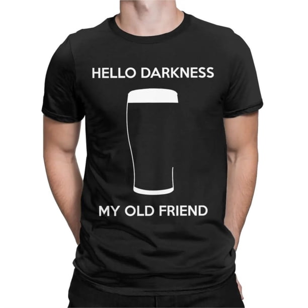 Camisetas para hombre "Hola Oscuridad, mi viejo amigo", cerveza de barril, algodón, creativas, de manga corta, cuello redondo, ideal para regalar.