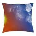 thumbnail image 1 of Apartment Decor Throw Pillow Cushion Cover, Full Moon Sun Clouds Cycle of the Galaxy Sacred Movement Macrocosm Print, Decorative Square Accent Pillow Case, 16 X 16 Inches, Orange Blue, by Ambesonne, 1 of 2