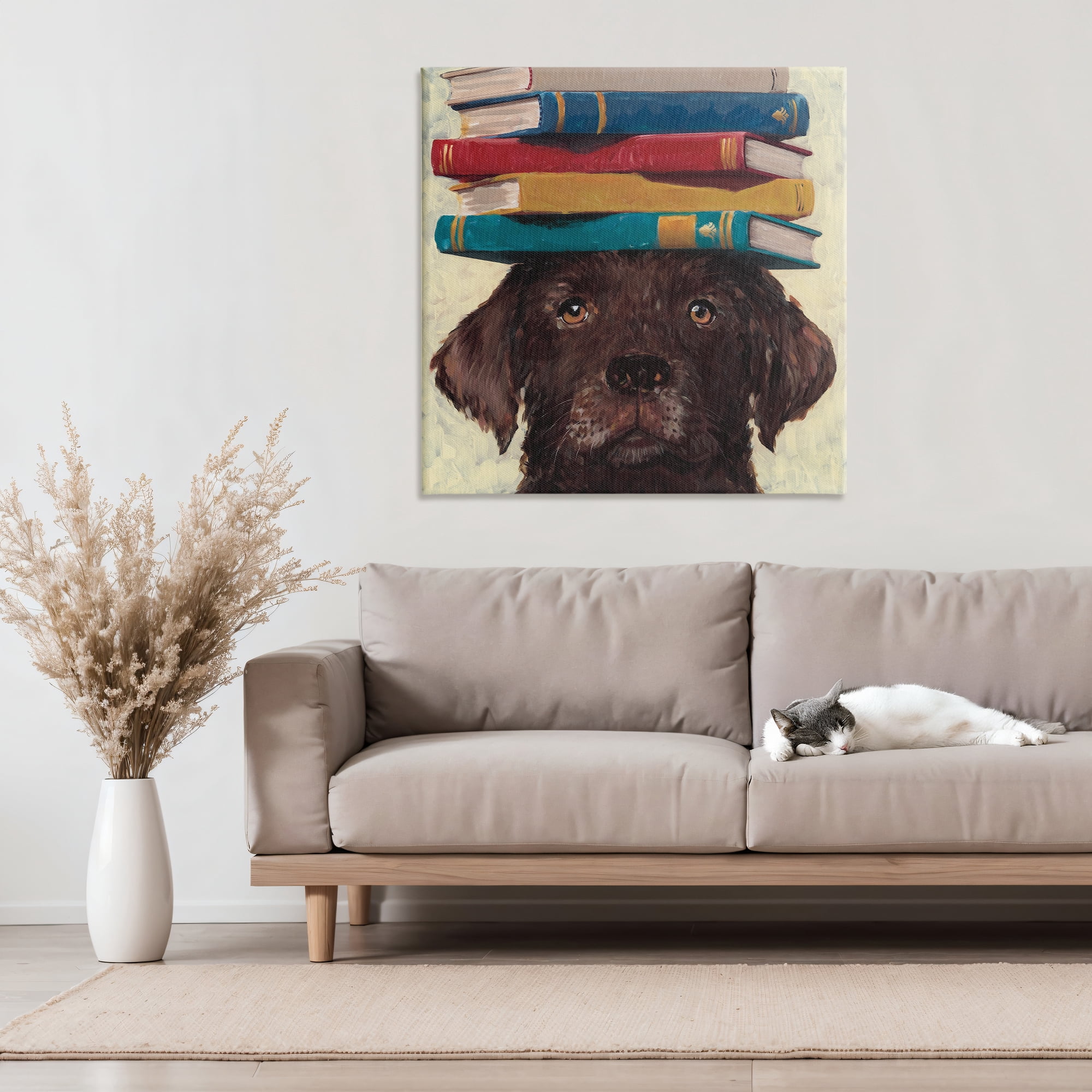 Stupell Industries Studious Abby Dog Canvas Wall Art, design by Studio Bautista