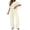 Beige, variant on Women's Clothing Sets Two Piece Sets Crew Neck Short Sleeve Tops and Wide Leg Pants Casual Outfits with Pockets