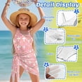 thumbnail image 5 of SEANATIVE Girls One-Piece Swimsuits with Mesh Cover-up Skirt One-Piece Bathing Suits Back Cutout Stylish Stretch Swimwear for Kids Teenagers, Size 7-8, Floral Cross Pattern Pink, 5 of 7