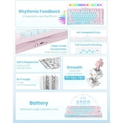 GravaStar Mercury K1 Lite 75% Gaming Keyboard, 2.4GHz/BT/Wired Tri-Mode Wireless Keyboard, Gasket Hot Swappable Mechanical Keyboard, Pre-lubed Linear Switches, Jelly Keycaps, RGB Backlit-Aurora Mist