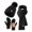 Black, variant on BRICH Women's Winter Beanie Hat Scarf Gloves Set Warm Knit Beanie with Pom Pom Long Scarf Touchscreen Gloves 3 in 1 Set White One Size