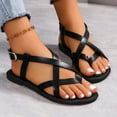thumbnail image 4 of Mepaouo Women's Strappy Flat Sandals Casual Fisherman Sandal Open Toe Slingback Gladiator Shoes Size 9, 4 of 8