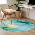 thumbnail image 4 of Teal Marble Round Area Rug 3.3 FT, Non Slip Small Entryway Kitchen Mat, Abstract Art Modern Ink Painting Washable Soft Circular Rug Non-Shedding Door Mat for Bathroom Playroom Kids Room, 4 of 9
