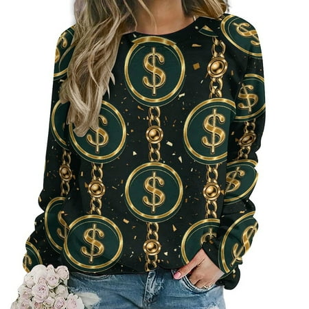 Gold Chains Casual Hoodies Winter Jewelry Print Retro Hoodie Long Sleeve Oversized Harajuku Design Sweatshirts