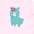 thumbnail image 4 of Inktastic Blue Llama, Cute Llama, Alpaca, Flowers Girls Baby T-Shirt, 4 of 5