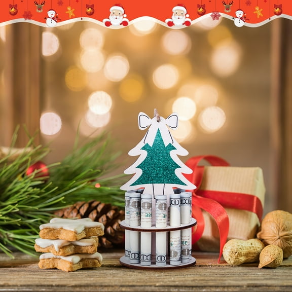 Christmas Money Holder Money Box Cash Cake for Xmas Money Gifts Tabletop Decor with Black Board to Writting