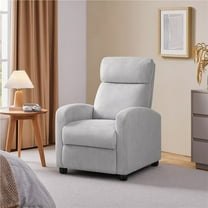 Yaheetech Modern Upholstered Recliner Chair with Adjustable Backrest and Padded Headrest, Light Gray