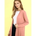 thumbnail image 4 of Made by Johnny Women's Casual Long Open Front Drape Lightweight Duster High Low Hem Maxi Long Sleeve Cardigan XL INDIAN_PINK, 4 of 6