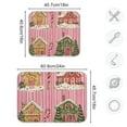 thumbnail image 4 of Yayeee Dish Drying Mat for Kitchen Counter 16"x18" Microfiber Absorbent Pad, Pink Christmas House, 4 of 7