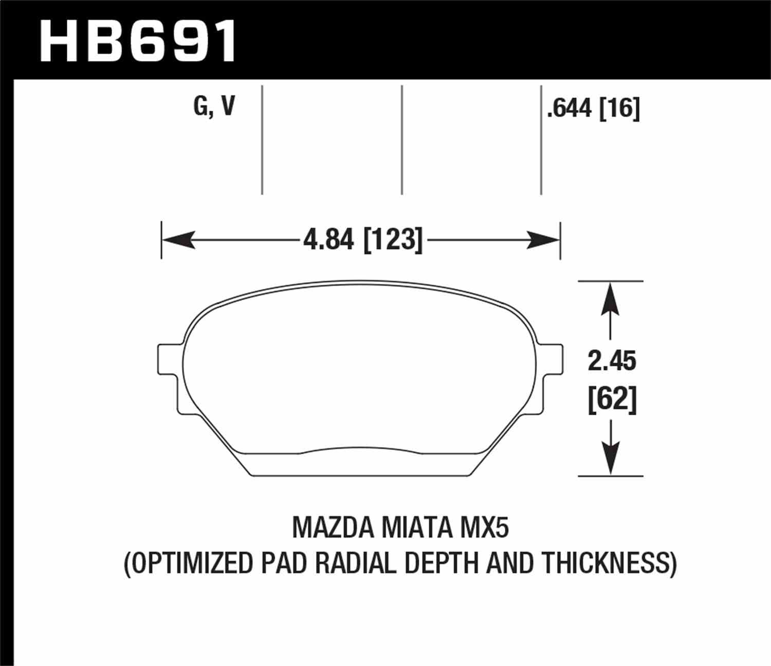 Hawk 06-14 Mazda MX-5 DTC-60 Race Front Brake Pads Fits select: 2006-2007,2008-2012 MAZDA MX-5 MIATA