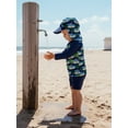 thumbnail image 5 of BemeyourBBs Toddler Baby Girls Boys Swimsuits Cute Infant Bathing Suit Turtle Tree Dinosaur Swimwear Rash Guard Long Sleeve Tops with Swim Trucks Shorts and Hat Set Summer Beachwear, 5 of 9