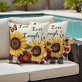 thumbnail image 4 of Sunflower Vintage Outdoor Waterproof Pillow Covers, Farmhouse Flowers Butterfly Botanical Decorative Square Throw Pillowcase Sofa Cushion Sham for Patio/Couch/Chair, 24"x24" 2 Pack, 4 of 8