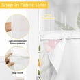 thumbnail image 6 of Spring Floral No Hook Shower Curtain Waterproof,Bathroom Curtains with Snap in Liners and See Through Top Window,Pastoral Summer Botanical Flowers Birds Hotel Style Bathtub Curtains Shower 54"Wx78"L, 6 of 8