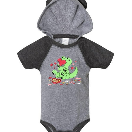 

Inktastic Raptor Destroying Heart Chocolate Box Gift Baby Boy or Baby Girl Bodysuit