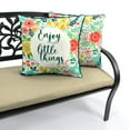 thumbnail image 6 of Jordan Manufacturing 16" x 16" Enjoy the Little Things Cream Novelty and Multicolor Floral Reversible Square Outdoor Throw Pillow with Welt, 6 of 11