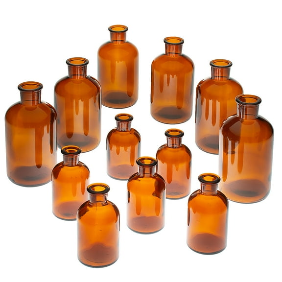 Fun Express Amber Glass Bud Vase Decorating Kit - 24 Pc