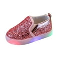 thumbnail image 3 of SILVERCELL Girl's Light Up Sequins Slip On Loafers Flashing LED Casual Shoes Flat Sneakers (Toddler/Little Kid), 3 of 13