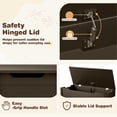 thumbnail image 2 of PAPROOS Kids Toy Box for Boys Girls, Wooden Toy Chest with Storage Bench and Safety-Hinged Lid, Modern Toy Storage Organizer for Playroom, Living Room, Toddler Room, Coffee, 2 of 11