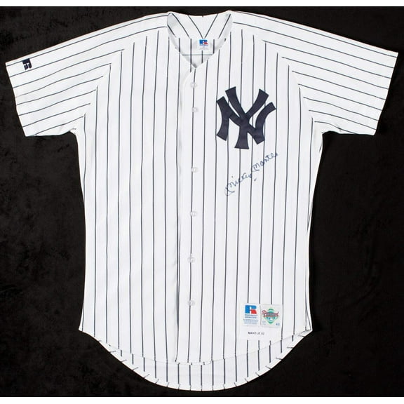 Mickey Mantle Signed 1992 New York Yankees Old Timers Day Game Jersey Beckett