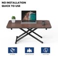 thumbnail image 4 of FITUEYES Height Adjustable Standing Desk Gas Spring Riser Laptop Desk Converter for Dual Monitor Sit to Stand in Seconds, Walnut Brown SD108001DW, 4 of 6