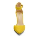 thumbnail image 3 of Dream Pairs Women's Ankle Strap Stilettos Pointed Toe High Heel Pumps Shoes OPPOINTED-ANKLE MUSTARD/YELLOW/SUEDE Size 6, 3 of 5