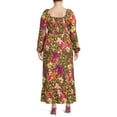 thumbnail image 4 of Terra & Sky Women's Plus Size Sweetheart Neck Raglan Maxi Dress, 4 of 5