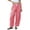 EI63_Red, variant on Womens Linen Wide Leg Plaid Pants Casual Barrel Loose Drawstring High Waist Palazzo Harem Pants with Pockets Black L