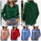 thumbnail image 4 of Camisa de las mujeres Camisa de mujer con botones de manga larga Camisas casuales de oficina Blusa suelta 1 1, 4 of 5