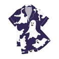 thumbnail image 5 of Miorin Under $10 Women Halloween Pajamas Sets Notched Button Down Short Sleeve Top and Shorts Loungewear Sleepwear Cute Print 2 Piece Lounge Set Soft Nightwear, L, 5 of 5