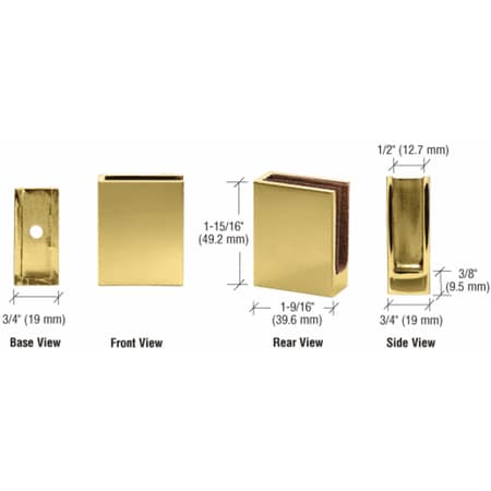 - CRL Brass Fixed Plate Corner Clamp for 1/4