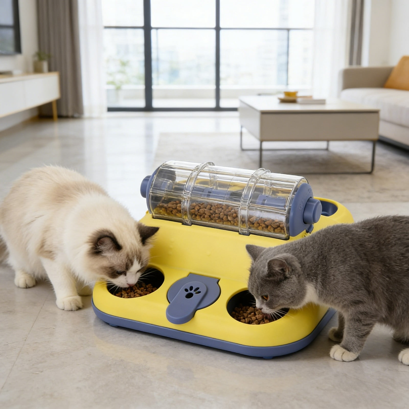 Interactive Pet Slow Feeder Puzzle Toy Device for Cats and Dogs to Boredom and Eating