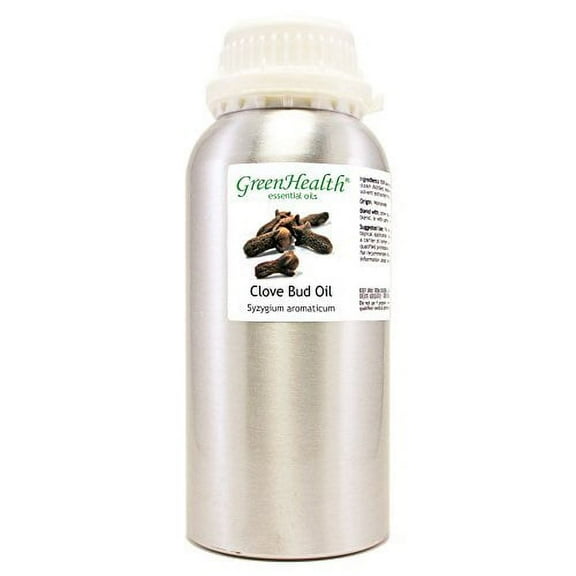 Clove Bud Essential Oil - 16 fl oz (473 ml) Aluminum Bottle w/Plug Cap - 100% Pure Essential Oil - GreenHealth
