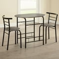 thumbnail image 6 of TMS 3-Piece Indoor Metal Bistro Dining Set, Includes Round Table and Chairs, Black/Gray, 6 of 6