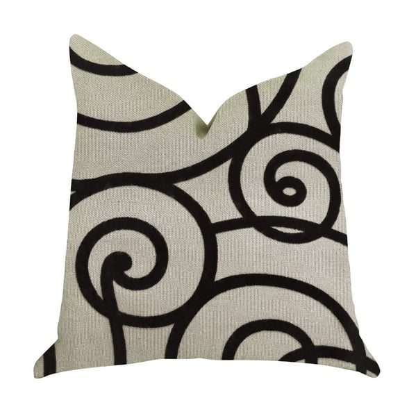 Plutus 20" x 26" Moda Capella Luxury Throw Pillow in Black and White