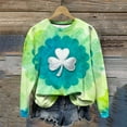 thumbnail image 6 of Pincandy Women's St. Patrick's Day Print Round Neck 3/4 Sleeve Loose T-Shirt, 6 of 7