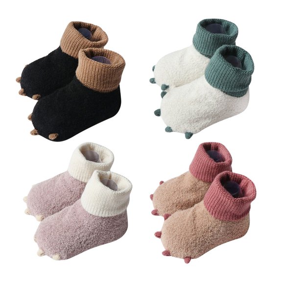 OFFIGAM 1 Pair Black Newborn Socks Soft Warm Velvet for Infants Comfortable Everyday Wear