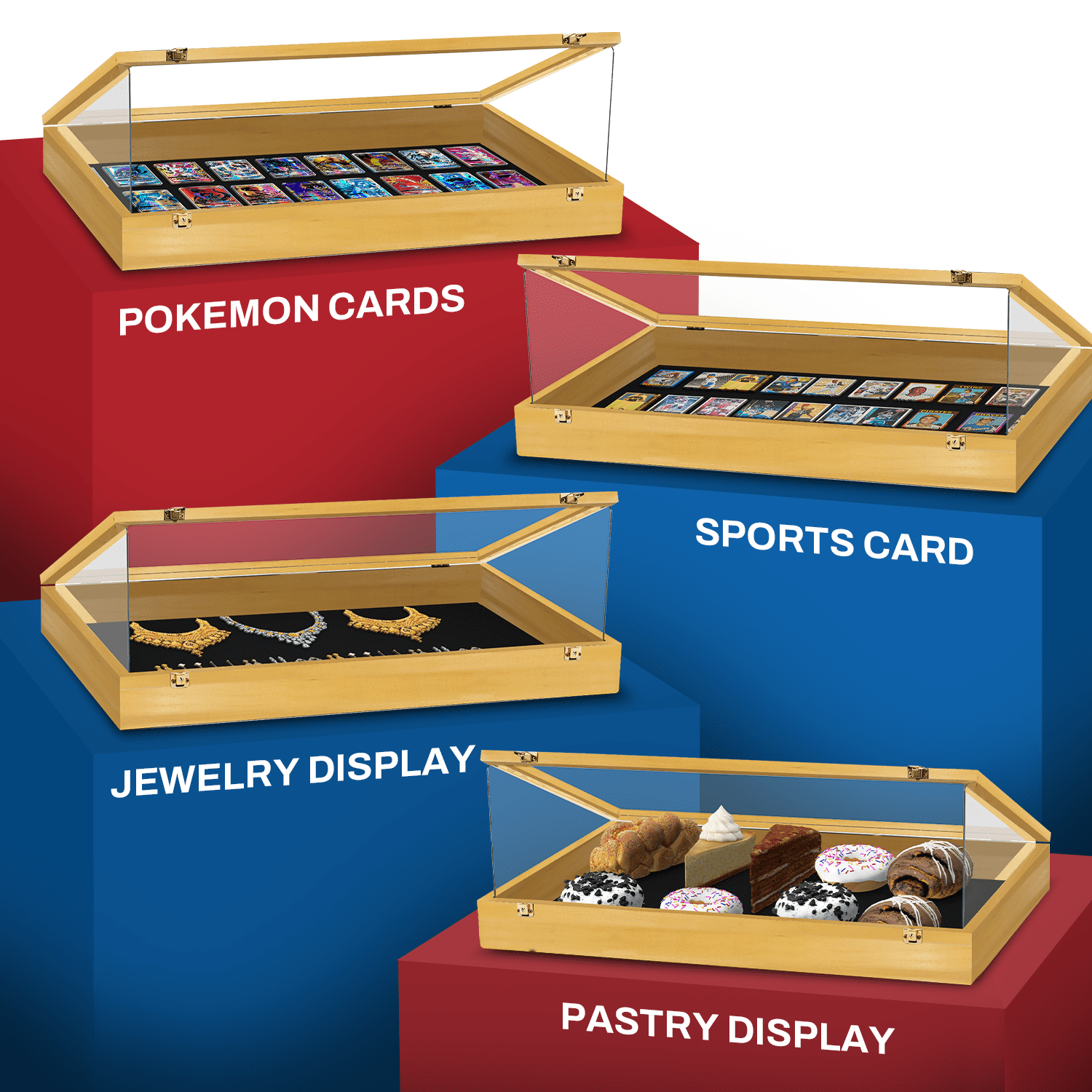 pokemon card show display case Trading Card Display Case Stand for Sports Pokemon Vendors main image 1