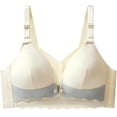 thumbnail image 1 of Woman Bra Seamless Bra Feature V-Neck No Underwire Bra Style W-68 Beige M, 1 of 2