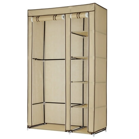 homegear double fabric portable wardrobe closet clothes storage rack cream - Portable Wardrobe Closet homegear double fabric portable wardrobe closet clothes storage rack cream - Portable Wardrobe Closet
