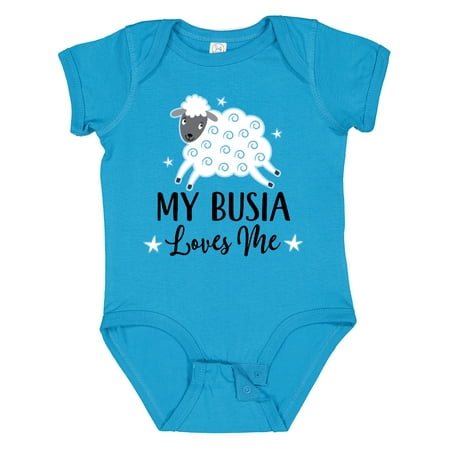 

Inktastic My Busia Loves Me Baby Lamb Gift Baby Boy or Baby Girl Bodysuit