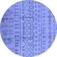 thumbnail image 1 of Ahgly Company Indoor Round Oriental Blue Industrial Area Rugs, 4' Round, 1 of 4