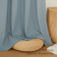 thumbnail image 3 of NICETOWN Stone Blue Linen Curtains 63-inch Length Flax Texture for Kitchen/Bedroom, 2 Panels, Rustic Back Tab Linen Blend Semi Sheer Privacy Added Window Treatments Light Filtering for Living Room, 3 of 7