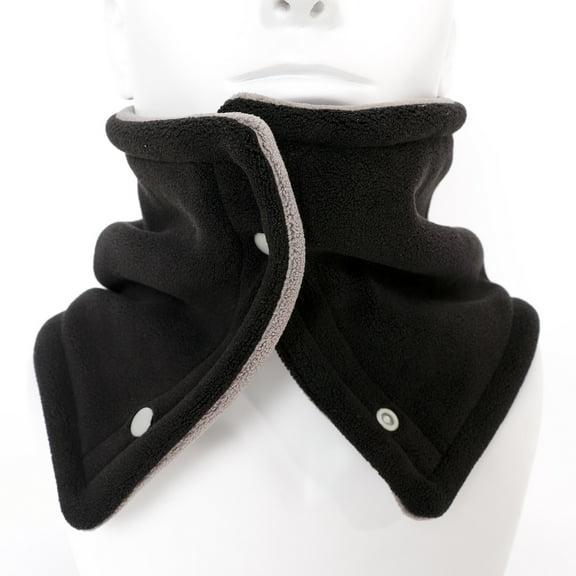 Fleece Scarf for Men Women with Button Winter Neck Gaiters Unisex Couples Casual Solid Color Thermal Warm Cold Weather Scarves